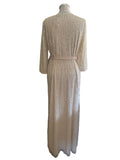BRAND NEW LITTLE MISTRESS NUDE SEQUINNED WRAP MAXI DRESS SIZE 12