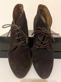 HOBBS DARK BROWN SUEDE LACE UP ANKLE BOOTS SIZE 7/40
