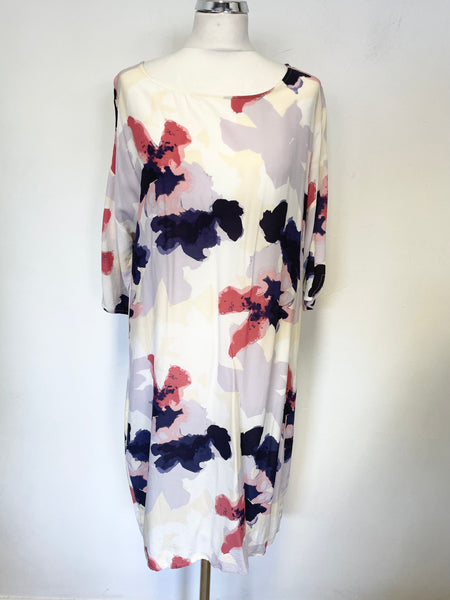 SECOND FEMALE MULTI COLOURED BLOOM PRINT SHIFT DRESS  SIZE M