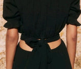 ME+EM BLACK CHEESECLOTH CUT OUT BACK SHORT SLEEVE MAXI DRESS SIZE 8