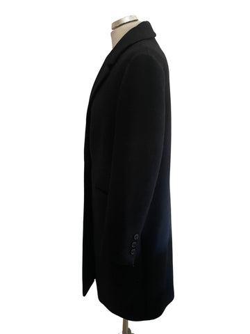 MARKS & SPENCER AUTOGRAPH BLACK WOOL BLEND COAT SIZE 14
