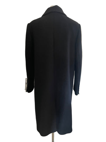 MARKS & SPENCER AUTOGRAPH BLACK WOOL BLEND COAT SIZE 14