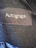 MARKS & SPENCER AUTOGRAPH BLACK WOOL BLEND COAT SIZE 14