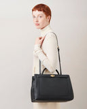 MULBERRY ISLINGTON BLACK SILKY CALF LEATHER TOTE/SHOULDER BAG