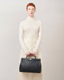 MULBERRY ISLINGTON BLACK SILKY CALF LEATHER TOTE/SHOULDER BAG