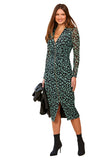 BRAND NEW SOSANDAR GREEN ANIMAL PRINT ZIP THROUGH FITTED SHIRT DRESS SIZE 14