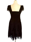 KAREN MILLEN BLACK BROIDERY ANGLAISE COTTON DRESS SIZE 10