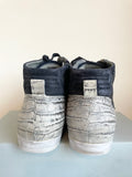 GABOR NAVY BLUE SUEDE RHINESTONE TRIM HIGH TOP PLIMSOLS SIZE 6/39