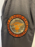 SUPERDRY RESCUE DEPARTMENT BLACK FEATHER & DOWN PADDED HOODED JACKET SIZE L