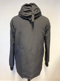 SUPERDRY RESCUE DEPARTMENT BLACK FEATHER & DOWN PADDED HOODED JACKET SIZE L