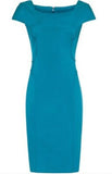 REISS DENNY BRIGHT TURQUOISE PENCIL DRESS  SIZE 14