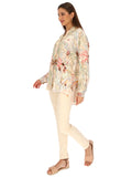 RINO & PELLE MULTI COLOURED FLORAL PRINT OVERSIZE SHIRT SIZE 38 UK 12