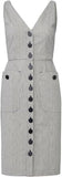 LK BENNETT JULIET DARK GREY & WHITE PINSTRIPE SLEEVELESS PENCIL DRESS  SIZE 14
