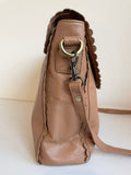 GIGI CAMEL LEATHER LARGE SHOULDER BAG/HANDBAG/ CROSS BODY BAG