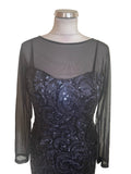 BRAND NEW JOHN CHARLES MIDNIGHT BLUE SEQUINNED PENCIL DRESS SIZE 12