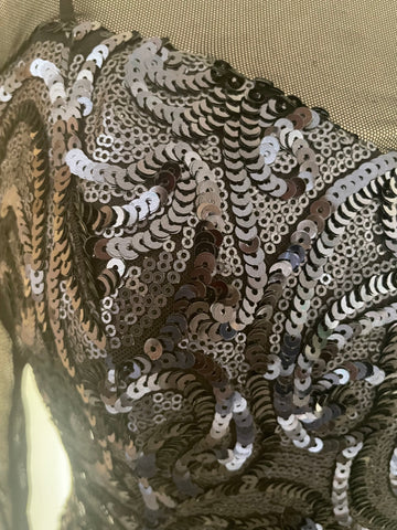 BRAND NEW JOHN CHARLES MIDNIGHT BLUE SEQUINNED PENCIL DRESS SIZE 12