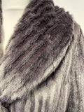PER UNA SPEZIALE AUBERGINE FAUX FUR COLLARED MID LENGTH COAT SIZE S