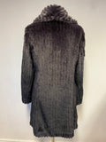 PER UNA SPEZIALE AUBERGINE FAUX FUR COLLARED MID LENGTH COAT SIZE S