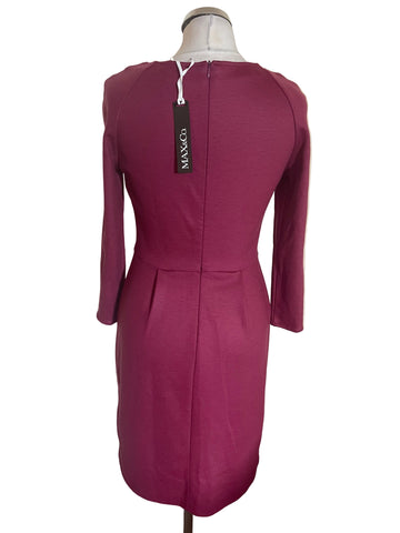 BRAND NEW MAX & CO CRANBERRY PINK WOOL BLEND JERSEY DRESS SIZE M
