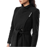 BRAND NEW TED BAKER ROSE BLACK MID LENGTH BELTED WRAP COAT SIZE 8
