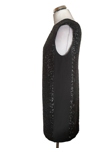 BRAND NEW WHISTLES DELPHINE BLACK SEQUINNED SHIFT DRESS SIZE 10