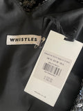 BRAND NEW WHISTLES DELPHINE BLACK SEQUINNED SHIFT DRESS SIZE 10