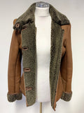 LAKELAND TAN BROWN FINE LEATHER WOOL LINED JACKET SIZE 10