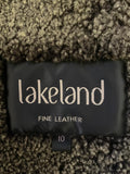 LAKELAND TAN BROWN FINE LEATHER WOOL LINED JACKET SIZE 10