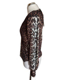 BRAND NEW UTERQUE LEOPARD PRINT KNIFE PLEATED WRAP ACROSS TOP SIZE M