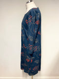 BRAND NEW  SEASALT CORNWALL MOON ROCK TEAL FLORAL PRINT SHIFT DRESS  SIZE 10