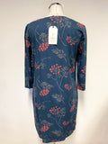 BRAND NEW  SEASALT CORNWALL MOON ROCK TEAL FLORAL PRINT SHIFT DRESS  SIZE 10