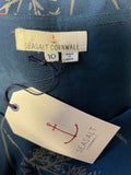BRAND NEW  SEASALT CORNWALL MOON ROCK TEAL FLORAL PRINT SHIFT DRESS  SIZE 10