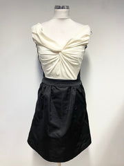 REISS GIGI BLACK & IVORY SLEEVELESS FIT & FLARE OCCASION DRESS SIZE 12