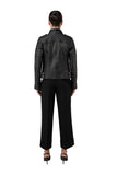 BODA SKINS DESIGNED BY N.S ALEXANDER BLACK LEATHER BIKER JACKET SIZE 10