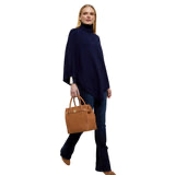 HOLLAND COOPER BLACK POLO NECK BUTTON TRIM PONCHO ONE SIZE