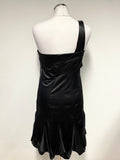 BRAND NEW KAREN MILLEN BLACK SILK ONE SHOULDER COCKTAIL DRESS SIZE 12