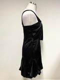 BRAND NEW KAREN MILLEN BLACK SILK ONE SHOULDER COCKTAIL DRESS SIZE 12