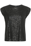 BRAND NEW SOAKED IN LUXURY SABINE BLACK SEQUINNED SLEEVELESS TOP SIZE S
