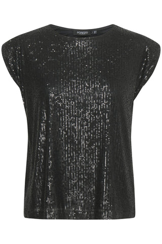 BRAND NEW SOAKED IN LUXURY SABINE BLACK SEQUINNED SLEEVELESS TOP SIZE S