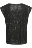 BRAND NEW SOAKED IN LUXURY SABINE BLACK SEQUINNED SLEEVELESS TOP SIZE S