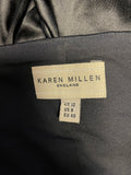 BRAND NEW KAREN MILLEN BLACK SILK ONE SHOULDER COCKTAIL DRESS SIZE 12
