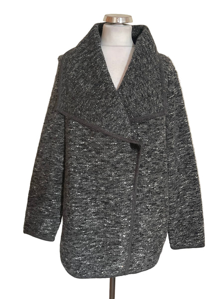 BRAND NEW PAUL COSTELLO GREY WEAVE WOOL BLEND COAT SIZE 16