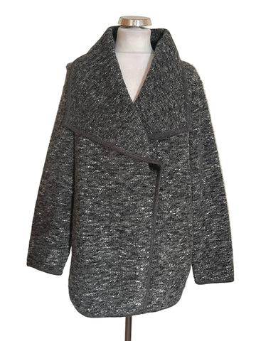 BRAND NEW PAUL COSTELLO GREY WEAVE WOOL BLEND COAT SIZE 16