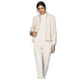 REISS TAHLIA BREAM WOOL BLEND ZIP FRONT BOMBER JACKET SIZE 10