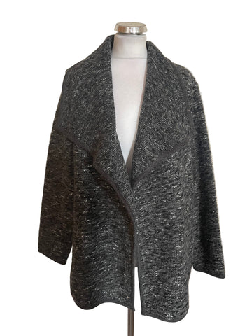 BRAND NEW PAUL COSTELLO GREY WEAVE WOOL BLEND COAT SIZE 16