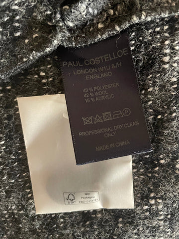 BRAND NEW PAUL COSTELLO GREY WEAVE WOOL BLEND COAT SIZE 16