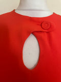 BRAND NEW DEREK LAM SAFETY ORANGE LONG SLEEVE KEYHOLE DRESS  SIZE 40 UK 12