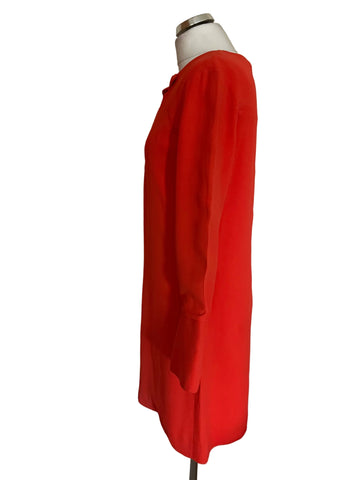 BRAND NEW DEREK LAM SAFETY ORANGE LONG SLEEVE KEYHOLE DRESS  SIZE 40 UK 12