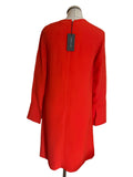 BRAND NEW DEREK LAM SAFETY ORANGE LONG SLEEVE KEYHOLE DRESS  SIZE 40 UK 12