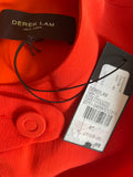 BRAND NEW DEREK LAM SAFETY ORANGE LONG SLEEVE KEYHOLE DRESS  SIZE 40 UK 12